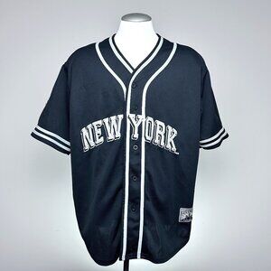 Steve & Barry's City Wide Baseball Jersey 3XL Black White Grey Polyester